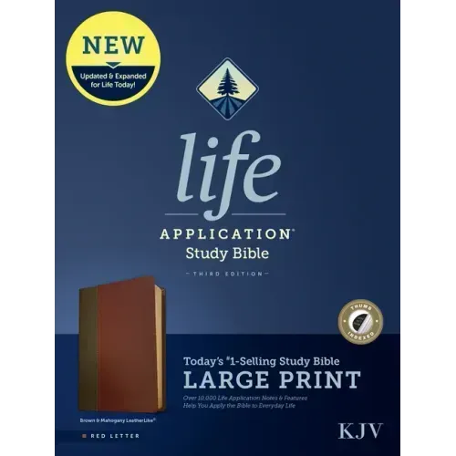 KJV Life Application Study Bible, Third Edition, Large Print (Leatherlike, Brown/Mahogany, Indexed, Red Letter)