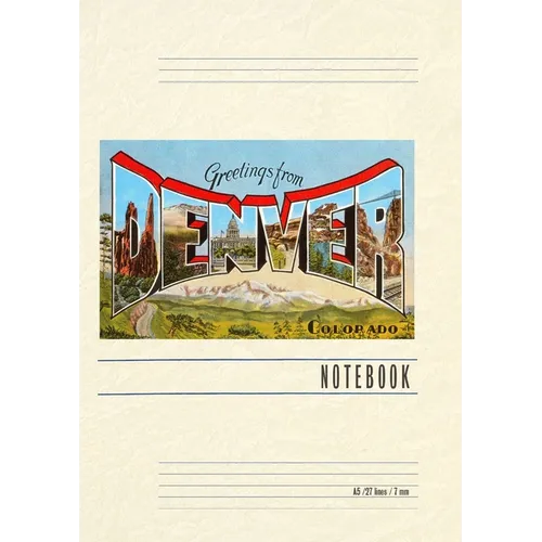 Vintage Lined Notebook Greetings from Denver, Colorado