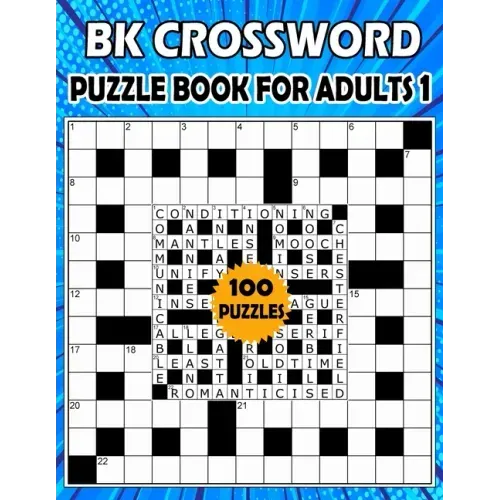BK Crossword puzzle book for adults 1: Large print crossword book for adults & seniors - 100 Puzzle from (BK Bouchama)