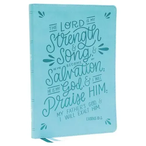 Nkjv, Thinline Bible, Verse Art Cover Collection, Leathersoft, Teal, Red Letter, Thumb Indexed, Comfort Print: Holy Bible, New King James Version