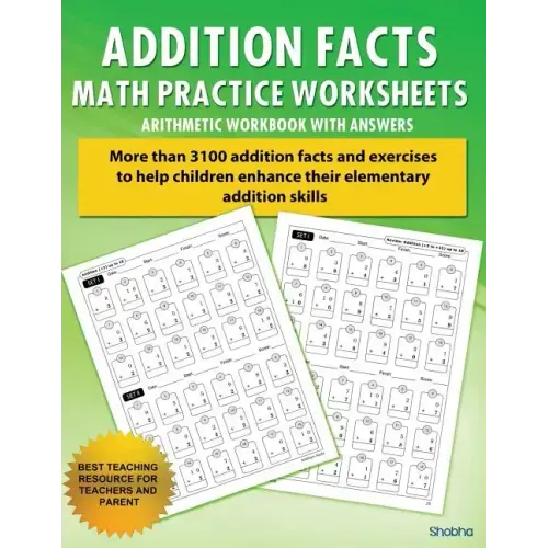 Addition Facts Math Practice Worksheet Arithmetic Workbook With Answers: Daily Practice guide for elementary students