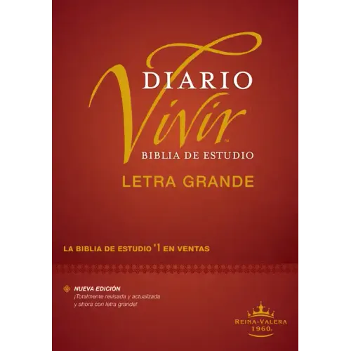 Biblia de Estudio del Diario Vivir Rvr60, Letra Grande (Letra Roja, Tapa Dura)