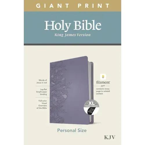 KJV Personal Size Giant Print Bible, Filament Enabled Edition (Leatherlike, Peony Lavender, Indexed)