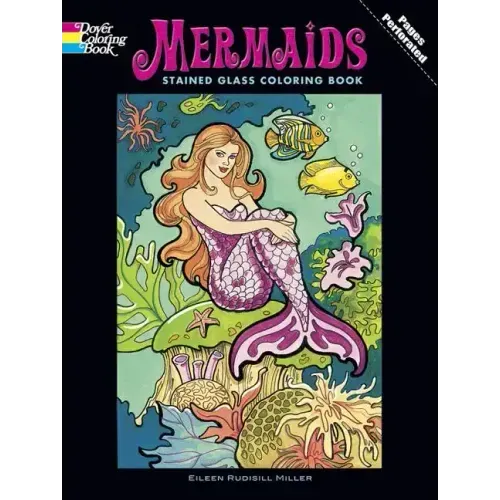 Mermaids Stained Glass Coloring Book