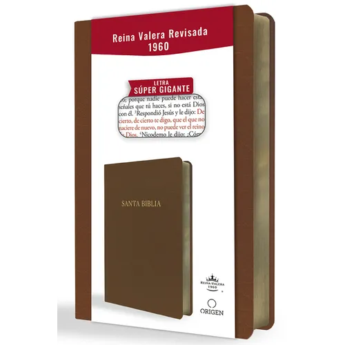 Biblia Reina Valera Revisada 1960 Letra Súper Gigante, Símil Piel Marrón / Spanish Bible Rvr 1960 Super Giant Print, Brown Leathersoft
