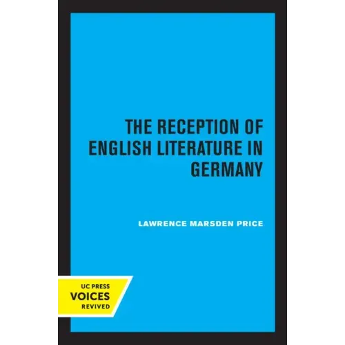 The Reception of English Literature in Germany
