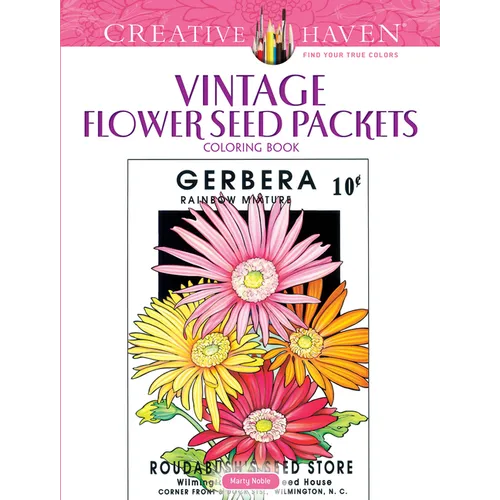 Creative Haven Vintage Flower Seed Packets Coloring Book