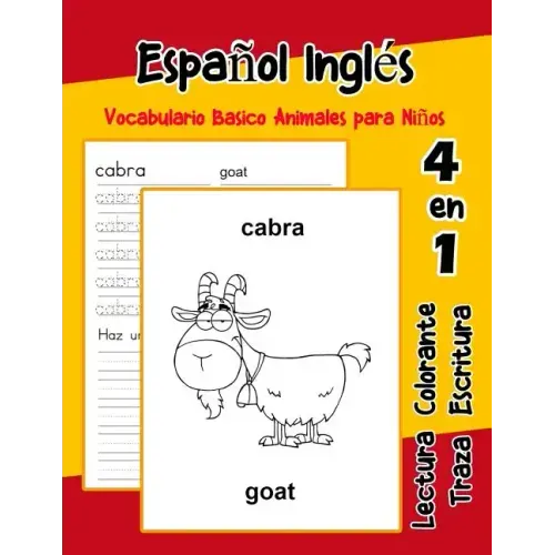Español Inglés Vocabulario Basico Animales para Niños: Vocabulario en espanol Ingles de preescolar kínder primer Segundo Tercero grado