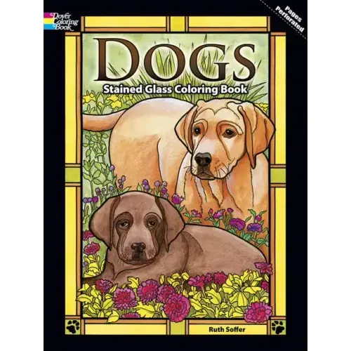 Dogs Stained Glass Coloring Book