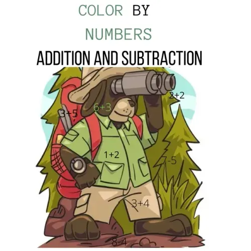 Color by Numbers Addition and Subtraction: math coloring books for kids