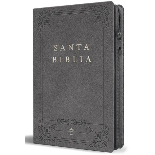 Biblia Rvr 1960 Letra Grande, Tamaño Manual, Símil Piel Gris, Cremallera E Índice / Spanish Bible Rvr 1960 Handy Size, Large Print, Gray Leathersoft w