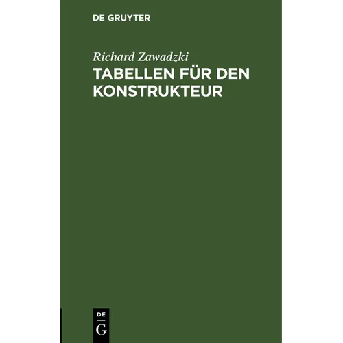 Tabellen Für Den Konstrukteur