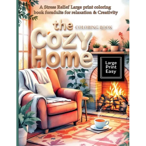 The Cozy Home Coloring Book: A Stress Relief Large print coloring book for adults for relaxation & Creativity: Escape into a world of rustic charm in