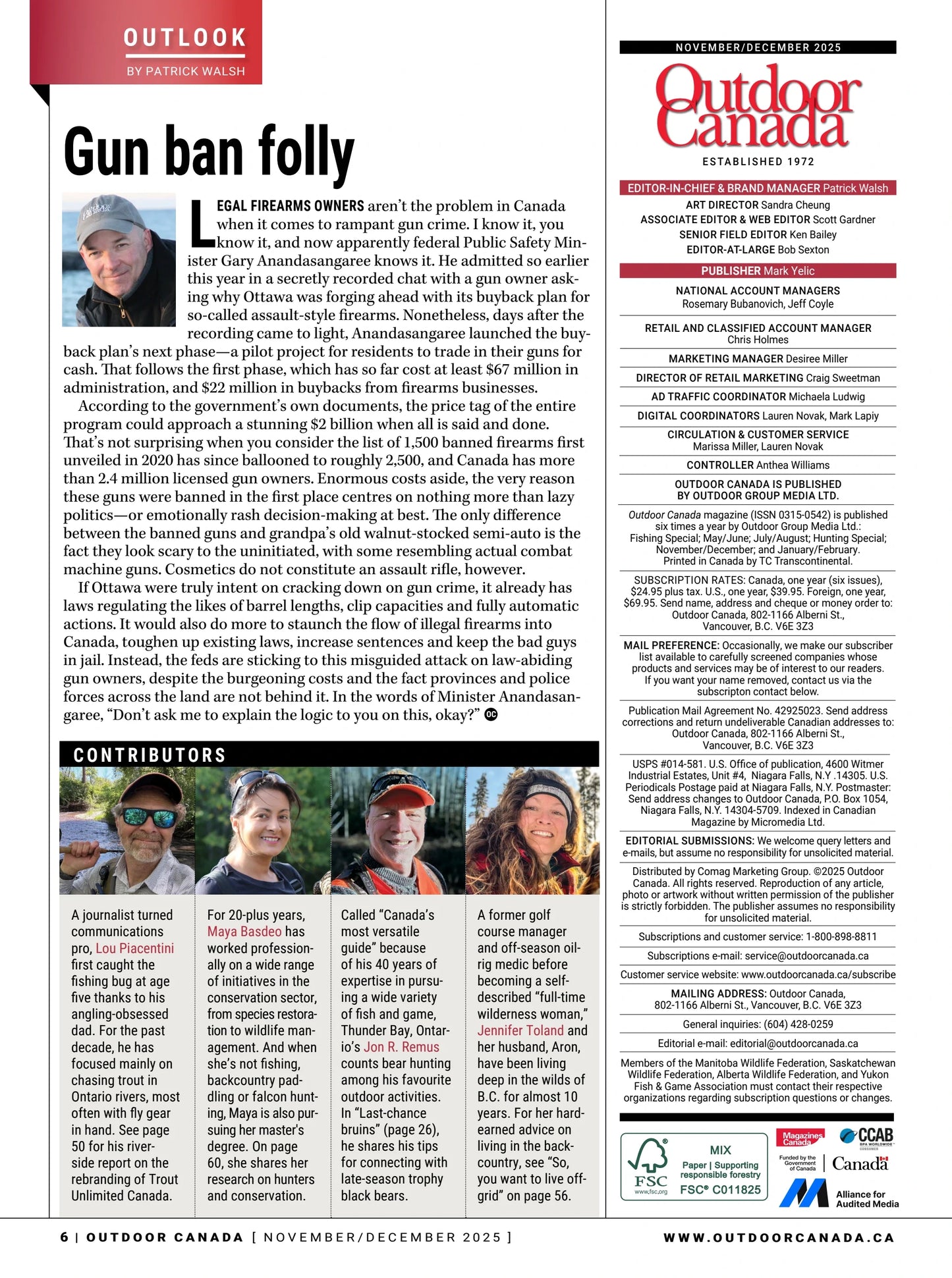Outdoor Canada - Fall 2025: 20 Expert Tips For Wet-Weather Whitetails, The High-Stakes World Of Decoy Collecting, Pro Fishing Tips, Insights On Wildlife Preservation, Late-Fall Bear Tactics & More!