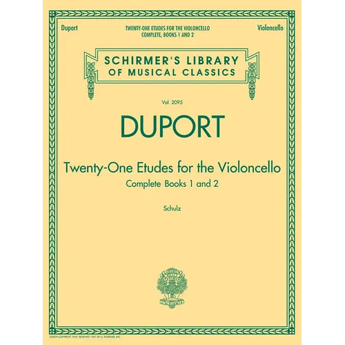 Duport - 21 Etudes for the Violoncello, Complete Books 1 & 2: Schirmer Library of Classics Volume 2095