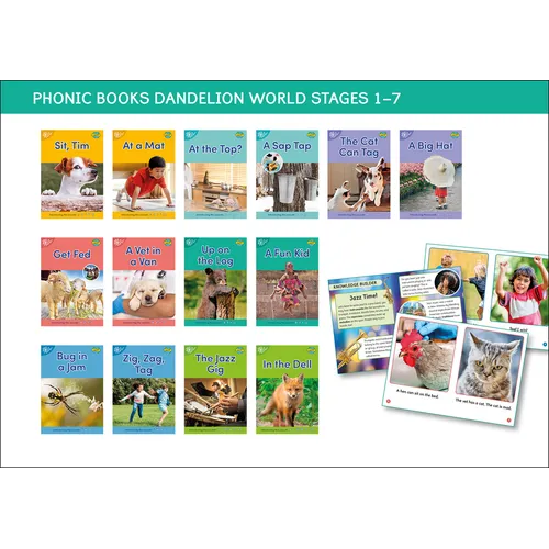 Phonic Books Dandelion World Stages 1-7 (Alphabet Code): Decodable Books for Beginner Readers Sounds of the Alphabet