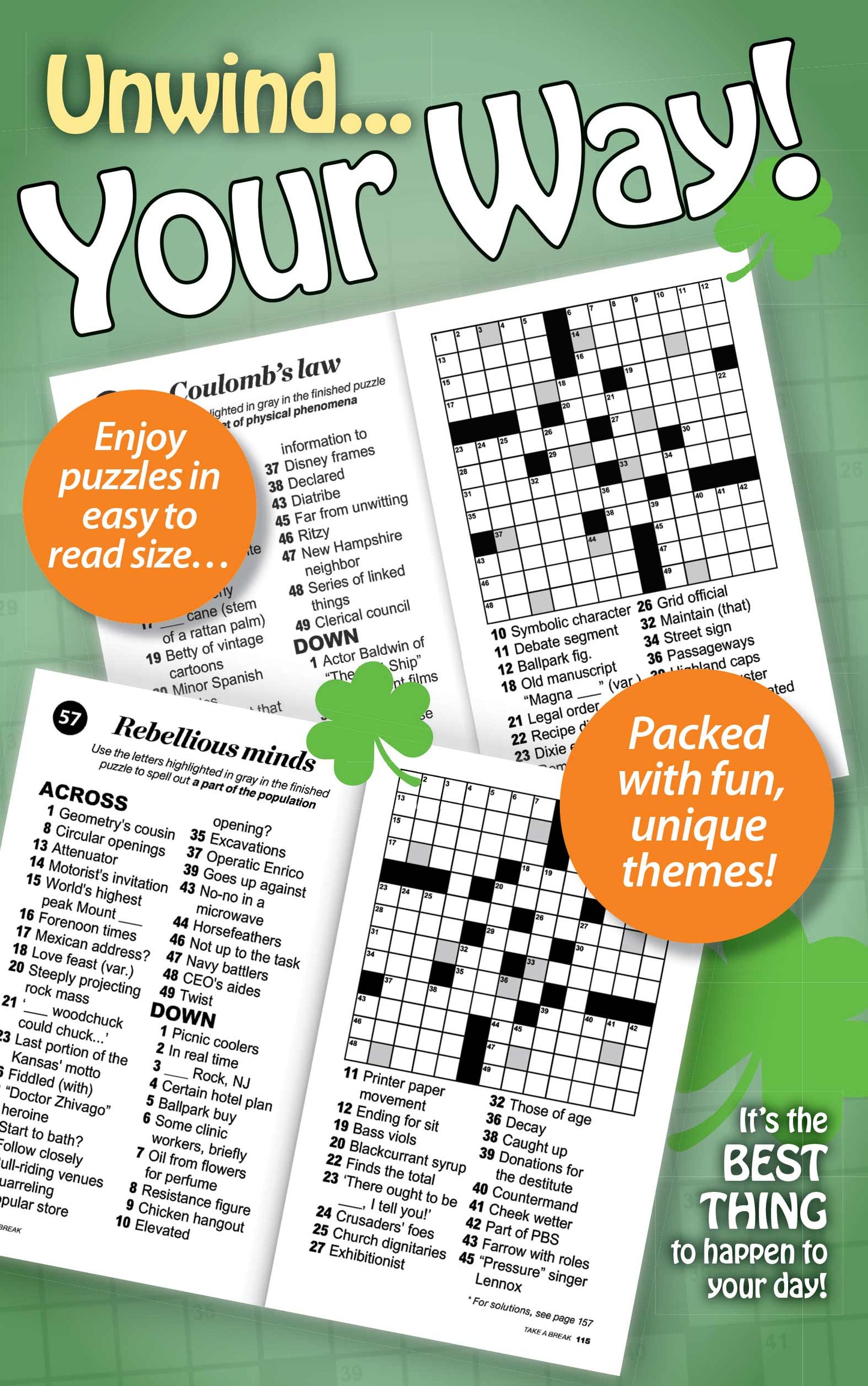 Crossword! - Large Print Vol. 5 Issue 6: 99 Puzzles + Bonus Word Scrambles, Lucky Lingo Wordplay, Easy To Read Size, Unique Themes, Helpful Hints, Unwind, De-Stress, Relax, Brain Challenges & Unplug!