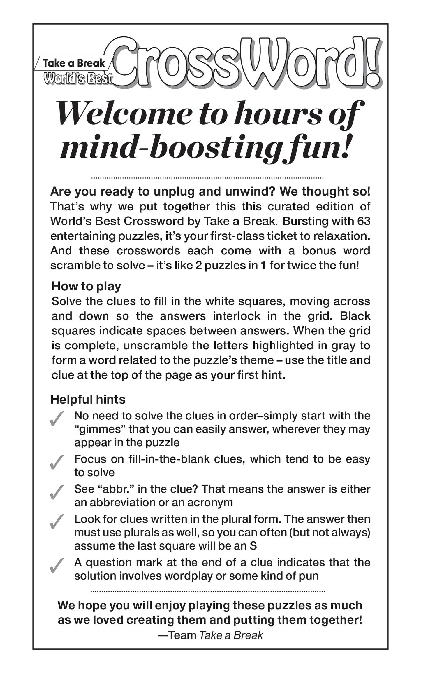 Crossword! - Large Print Vol. 5 Issue 6: 99 Puzzles + Bonus Word Scrambles, Lucky Lingo Wordplay, Easy To Read Size, Unique Themes, Helpful Hints, Unwind, De-Stress, Relax, Brain Challenges & Unplug!