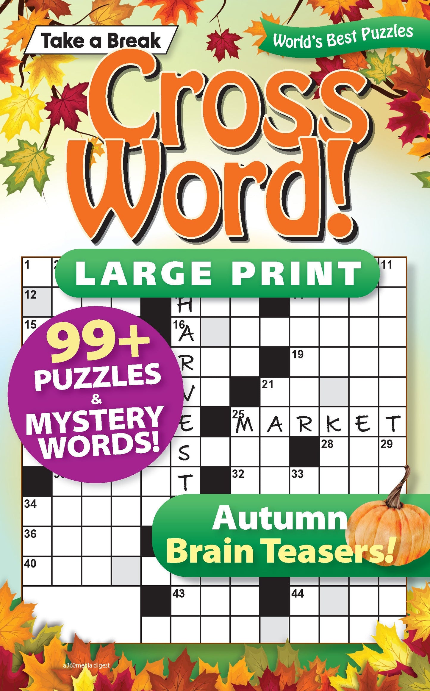 Take a Break - Cross Word (Large Print): 99+ Puzzles & Mystery Words, Autumn Brain Teasers, Hours Of Mind-Boosting Fun, Relax, Unwind, Unplug, Brain Challenges, De-Stress, Sit Back & Solve!