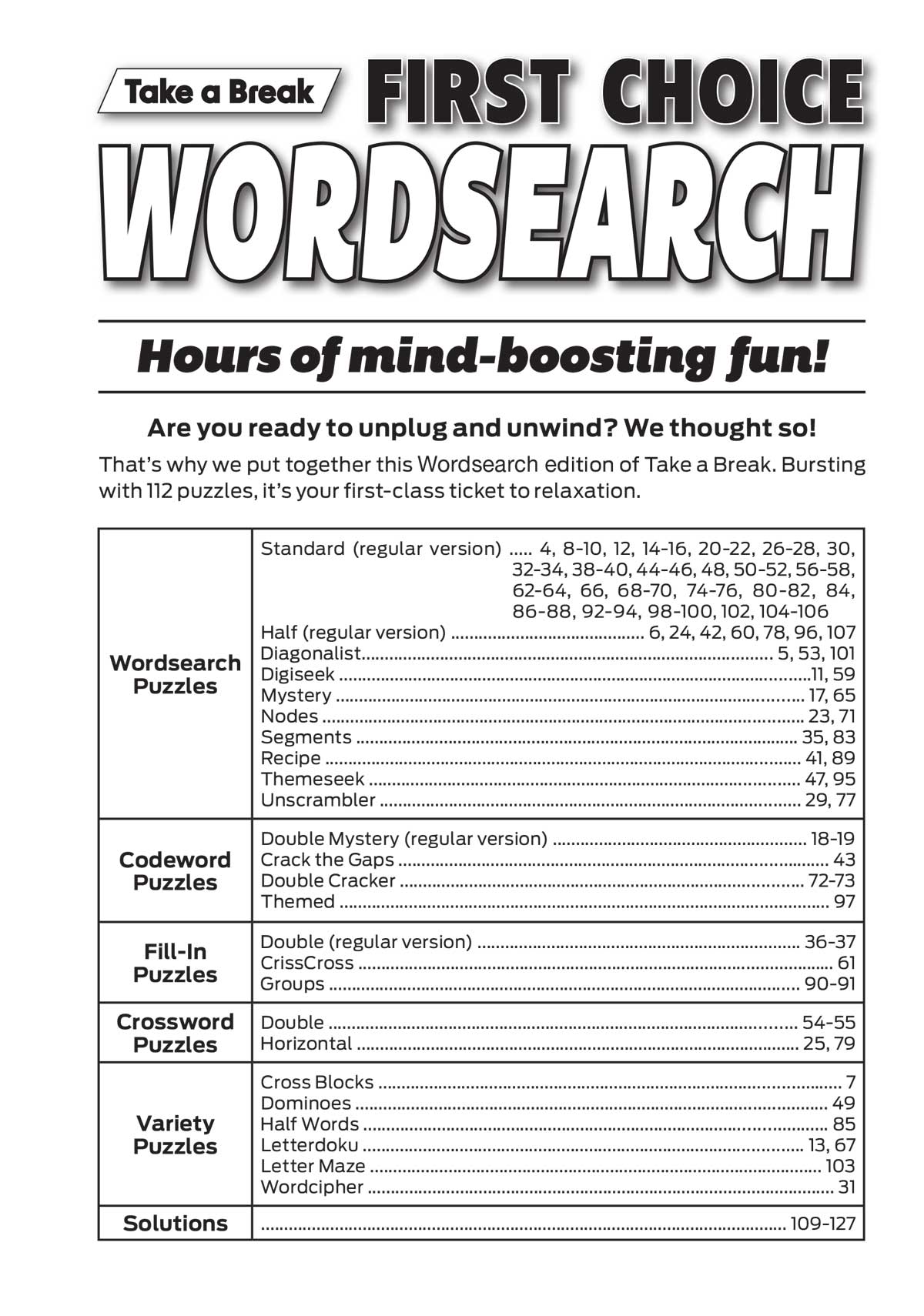 Take a Break - First Choice Word Search: Over 100 Puzzles, Word Game Fun For Everyone!