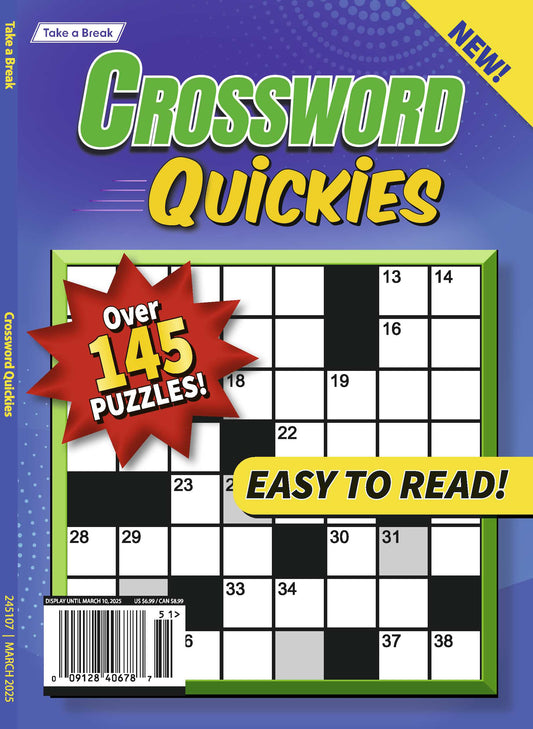 Take a Break- Crossword Quickies 24.12.06: Over 145 Easy To Read Puzzles, Unwind, Relax, Solve & Enjoy Your Crossword Puzzles Now!
