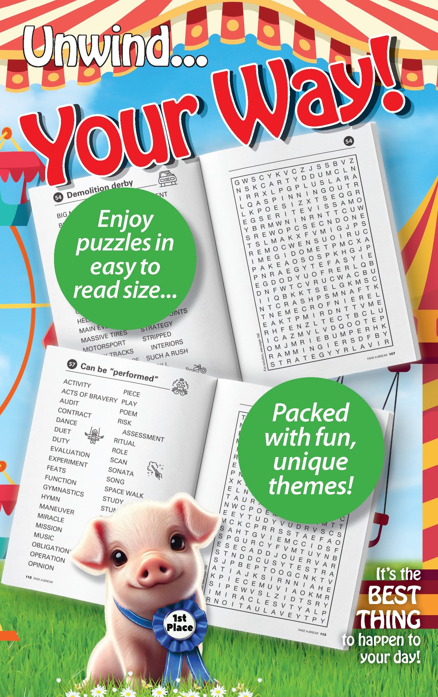 World's Best Puzzle - Word Search 25.04.18: Large Print, 71 Puzzles, 100 Pages, State Fair Edition, The Perfect Way To Unwind & Sharpen Your Brain!