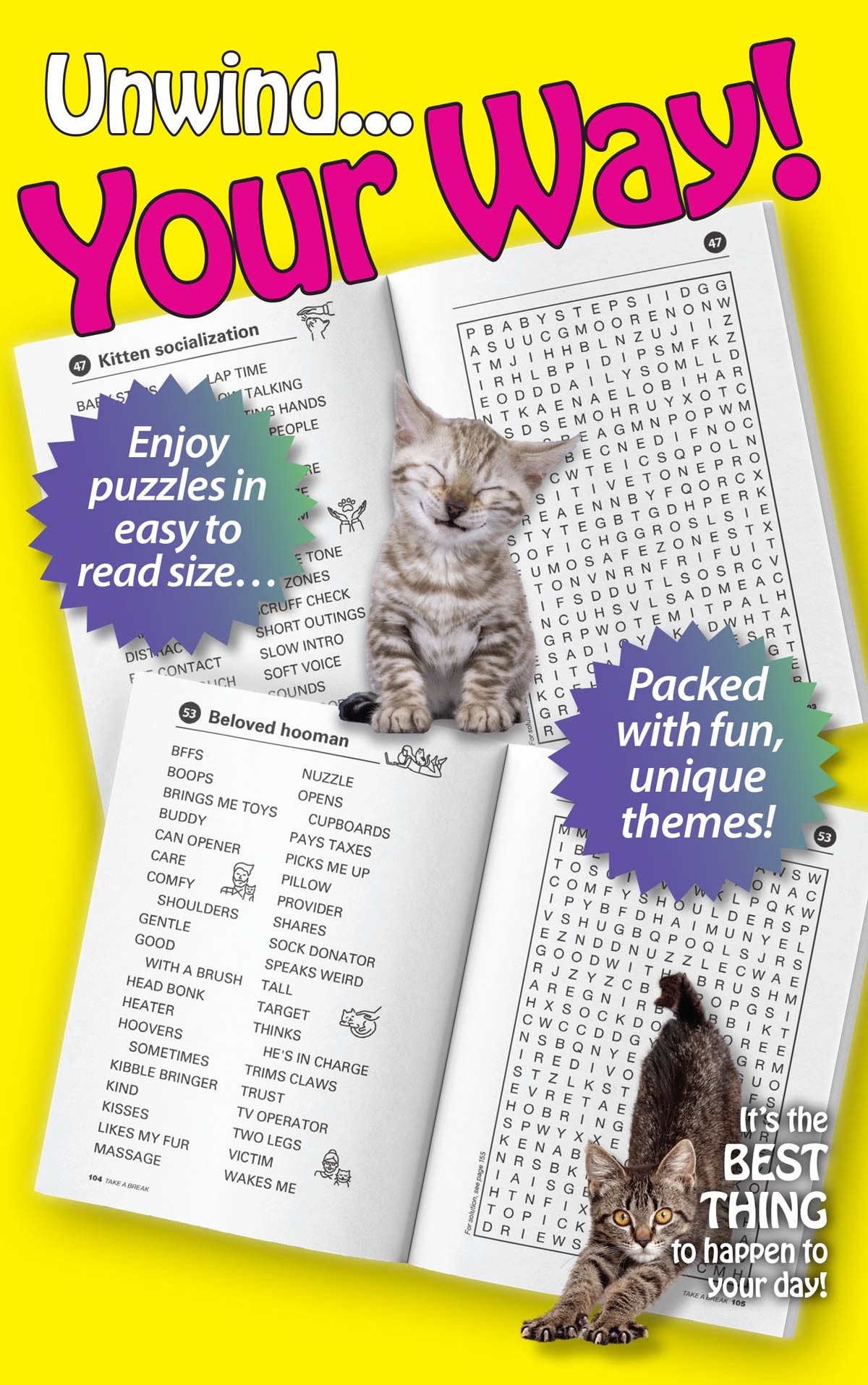World's Best Puzzle - Word Search 25.06.13: 71 Cat Themed Puzzles, Large Print, Brain Booster, Fun Activity, Cat Lovers Edition,  Sharpen Your Mind, Relax, Unwind, Unplug & Solve!