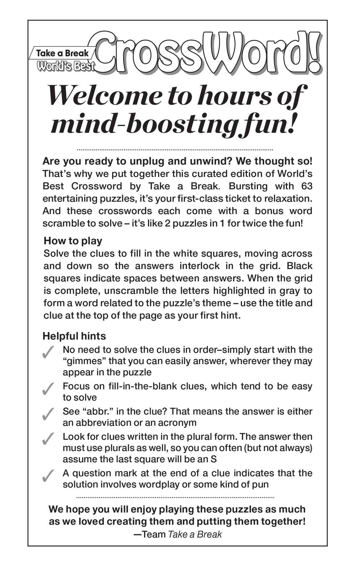World's Best Puzzle - Crossword 25.08.08: Large Print, 99 Puzzles & Mystery Words, Unique Themes, Perfect For All Ages, Relax & Unwind, Great For Travel, Hours Of Mind Boosting Fun & More!