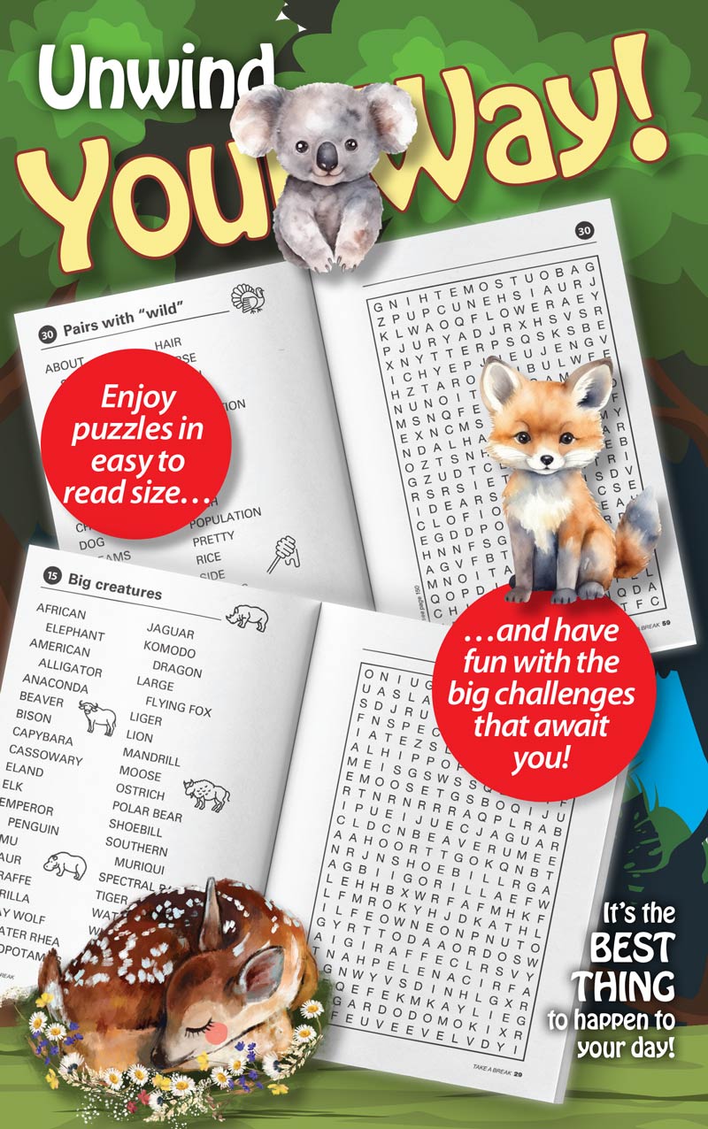 World's Best Puzzle - Word Search 25.12.05: Large Print, 71 Puzzles, Into The Wild Themed Puzzles, Easy To Read, Great For Travel, Relax, Unwind, Sharpen Your Brain & More!