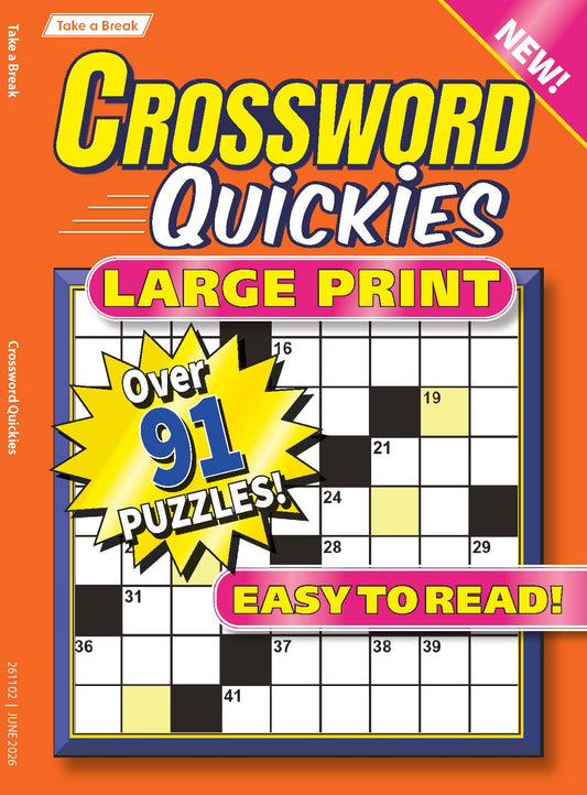 Take a Break - Crossword Quickies 26.04.17: Large Print, Over 91 Puzzles, Easy To Read, Perfect For Quick Breaks, Daily Mental Workouts, Relax, Unwind, Solve & More!