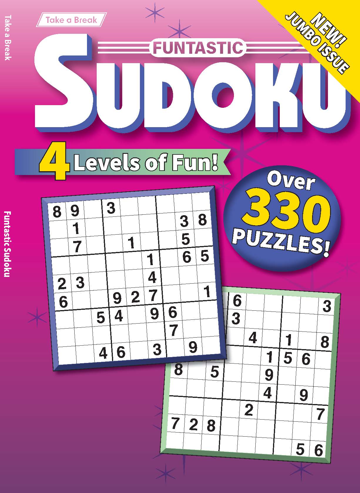 Take a Break - Funtastic Sudoku 26.04.17: Jumbo Issue, Over 330 Puzzles & 4 Levels Of Fun, Relax & Unwind, Perfect For Long Trips, Sharpen Your Brain & More!
