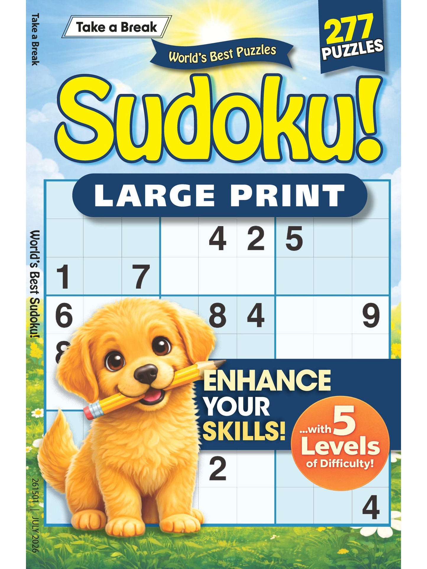World's Best Puzzle - Sudoku 26.04.03: Large Print, 277 Puzzles, 5 Levels Of Difficulty, Relax & Unwind, Great For Travel, Sharpen Your Brain & More!