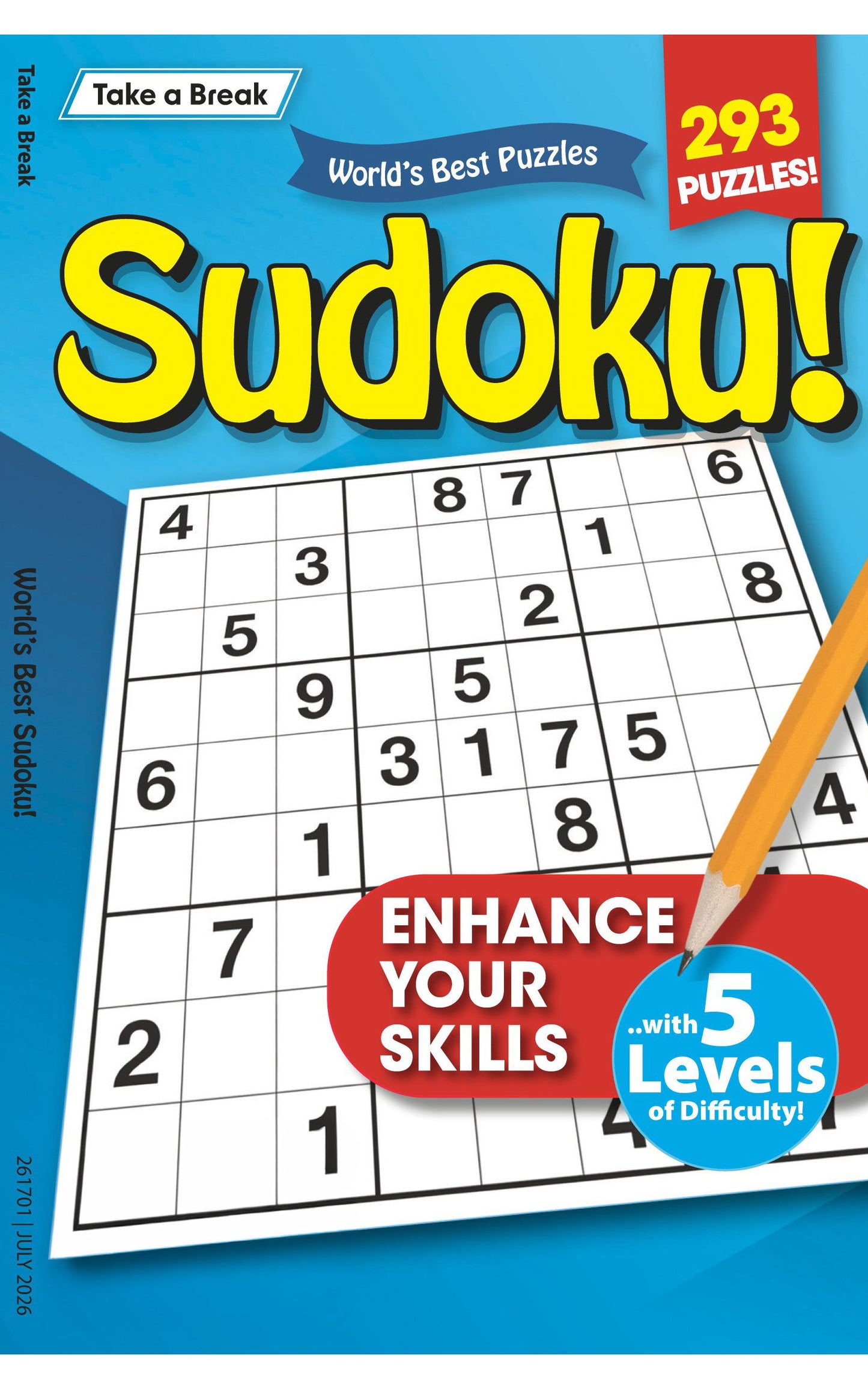 World's Best Puzzle - Sudoku 26.04.17: 293 Puzzles, 5 Levels Of Difficulty, Enhance Your Skills, Relax & Unwind, Great For Travel, Brain Booster & More!