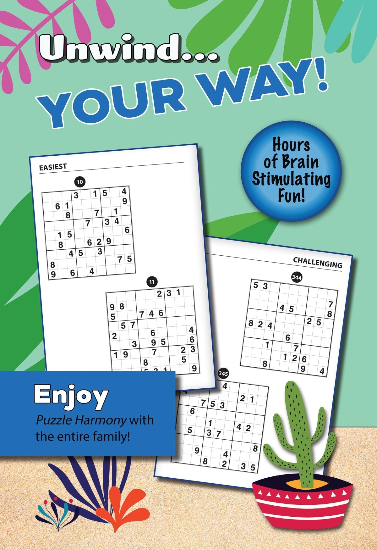 Puzzle Harmony - Sudoku Summer 2026 Special: Summer Themed Full-Sized Book, 520+ Puzzles, Perfect For All Ages, Relax, Unwind, Unplug, De-Stress, Sit Back & Solve!