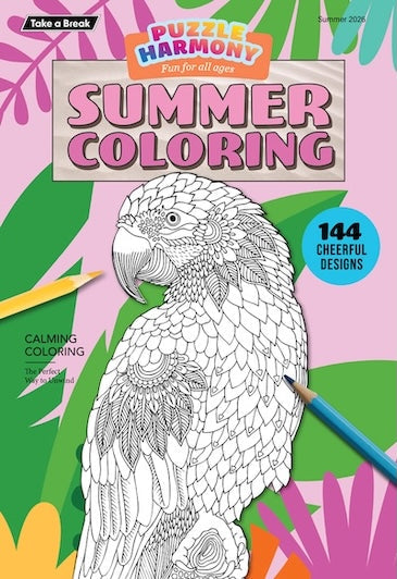 Puzzle Harmony - Coloring Book Summer 2026 Special: Summer Themed Full-Sized Book, 144 Cheerful Designs, Calming Coloring, Perfect For All Ages, Relax, Unwind, Unplug, De-Stress, Sit Back & Draw!