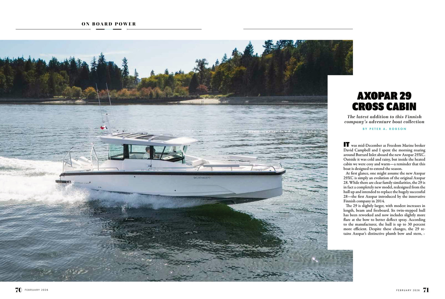 Pacific Yachting - February 2026: Re-Visiting Hot Springs Cove, Broughton Islands Charter, Electrify Your Sailboat, Axopar 29XC Cross Cabin Review, Tips For Sustainable Boating, Sailing Hacks & More!
