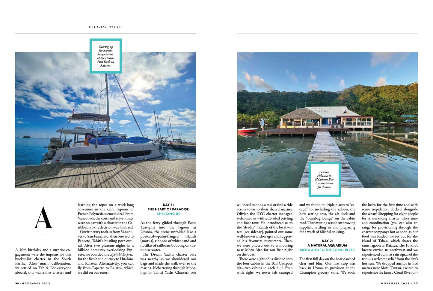 Pacific Yachting - November 2025: Tahiti Treat, South Pacific Charter Guide, Canoe Cove Marina, Technology In Your Marine VHF Radio, Canadian Coast Guard Safety Tips, Old School Fishing Gear & More!