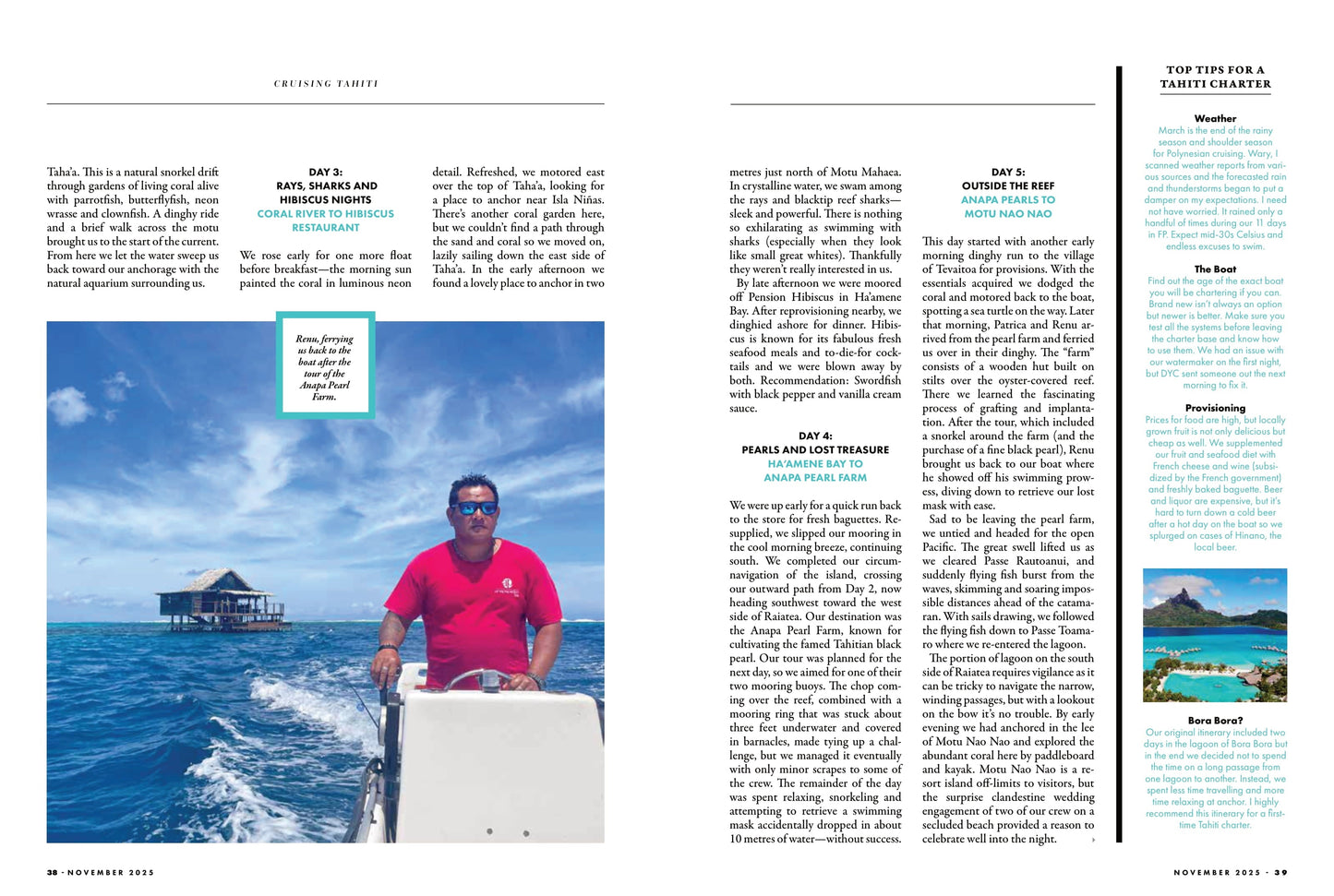 Pacific Yachting - November 2025: Tahiti Treat, South Pacific Charter Guide, Canoe Cove Marina, Technology In Your Marine VHF Radio, Canadian Coast Guard Safety Tips, Old School Fishing Gear & More!