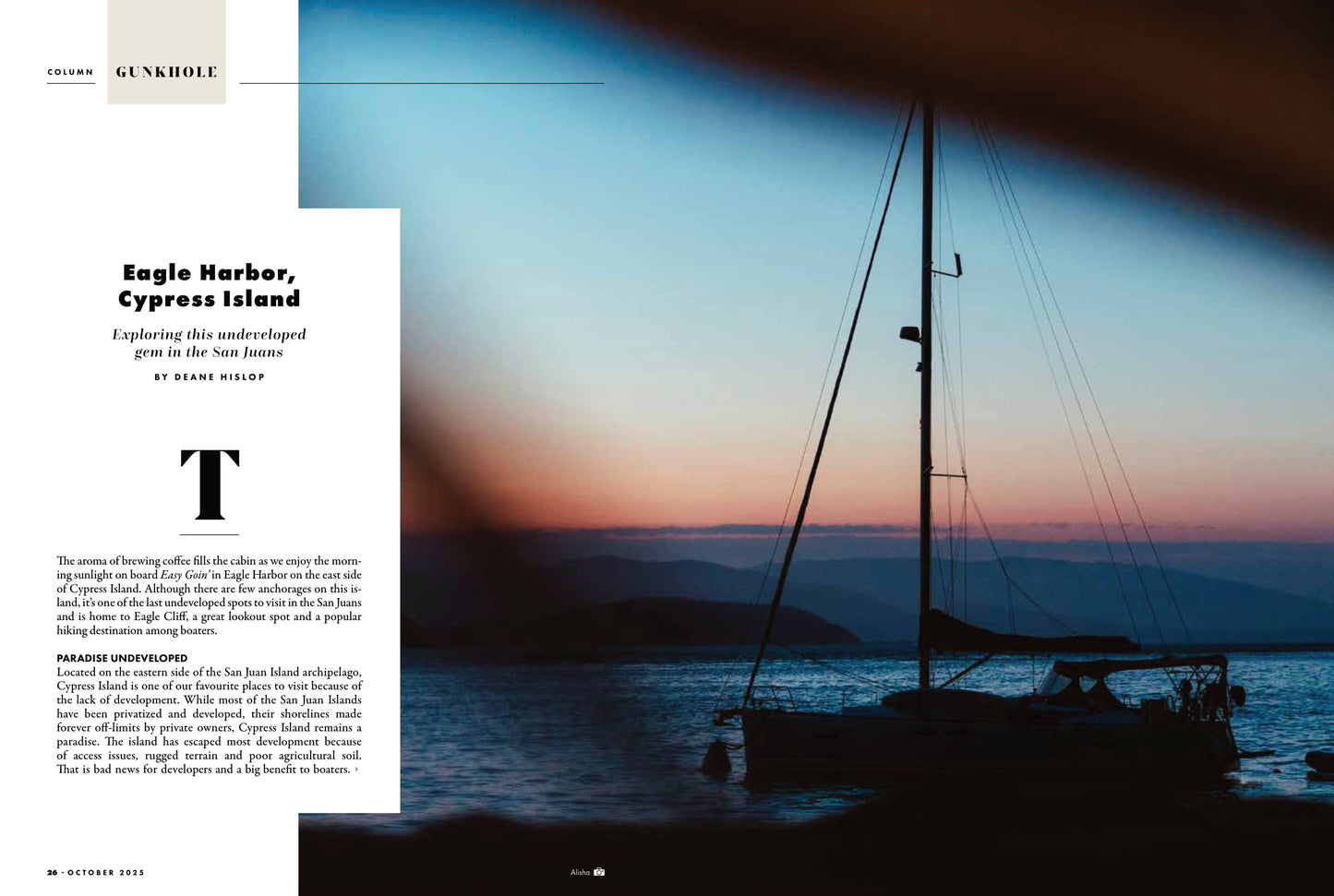 Pacific Yachting - October 2025: Tips & Techniques To Anchor Like A Pro, Exploring Cypress Island’s Eagle Harbor, Maintaining Your Fuel Tank, Restoring Gannet, Keel To Mast & More!