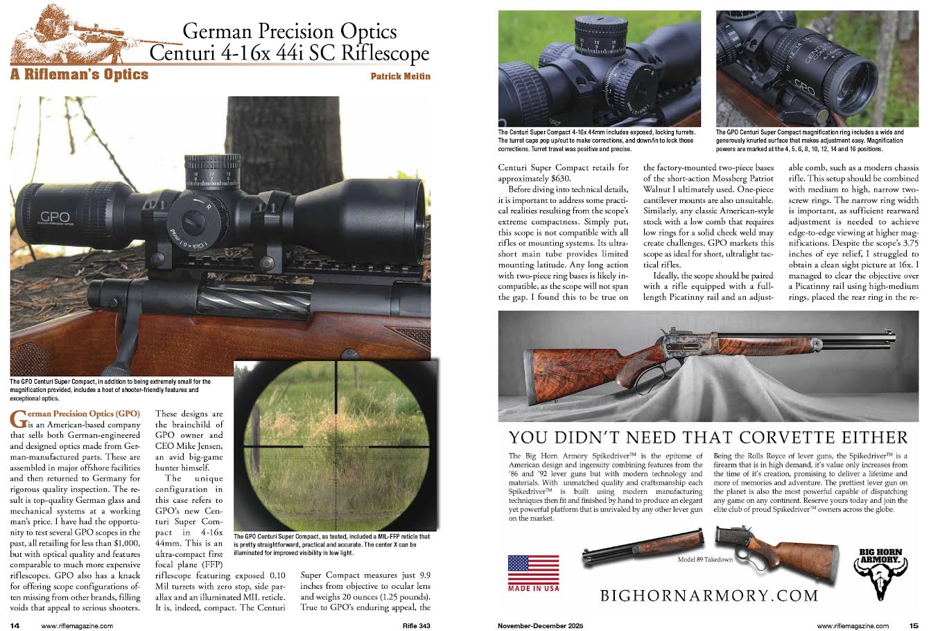Rifle - November 2025: Handloading For Rifles, Improving Accuracy & Performance, Tikka T3x Ace Game In 6.5 Creedmoor, J.P Sauer Model 505, 7mm Remington Magnum, Ruger Custom Shop & More!