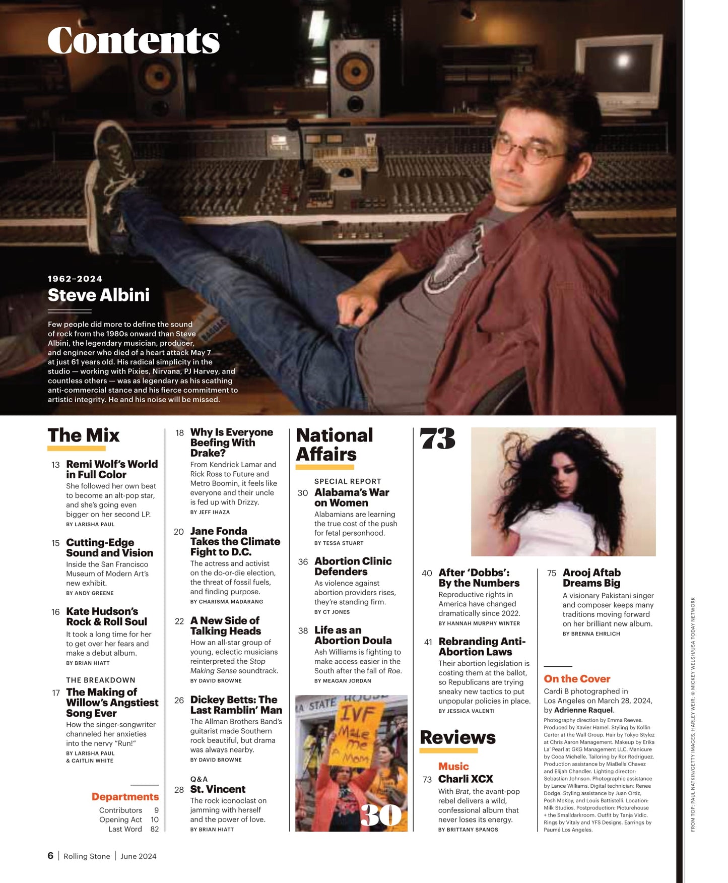 Rolling Stone - June 2024: The NonStop Hustle Of Cardi B, Drake vs The World, Remi Wolf, Charli XCX, St. Vincent, PinkPantheress’ Pop Coronation, Kid Rock’s Twisted American Journey, Kaytranada & More