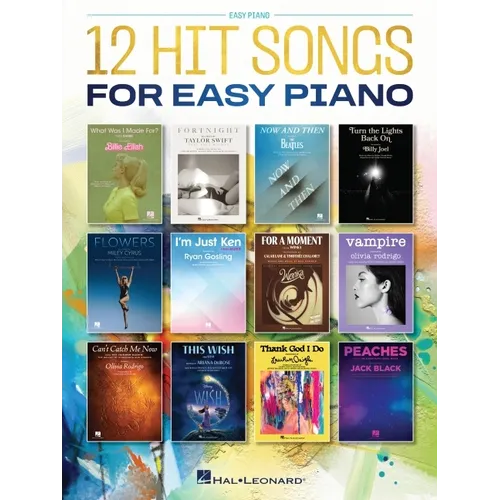 12 Hit Songs for Easy Piano - Songbook with Lyrics