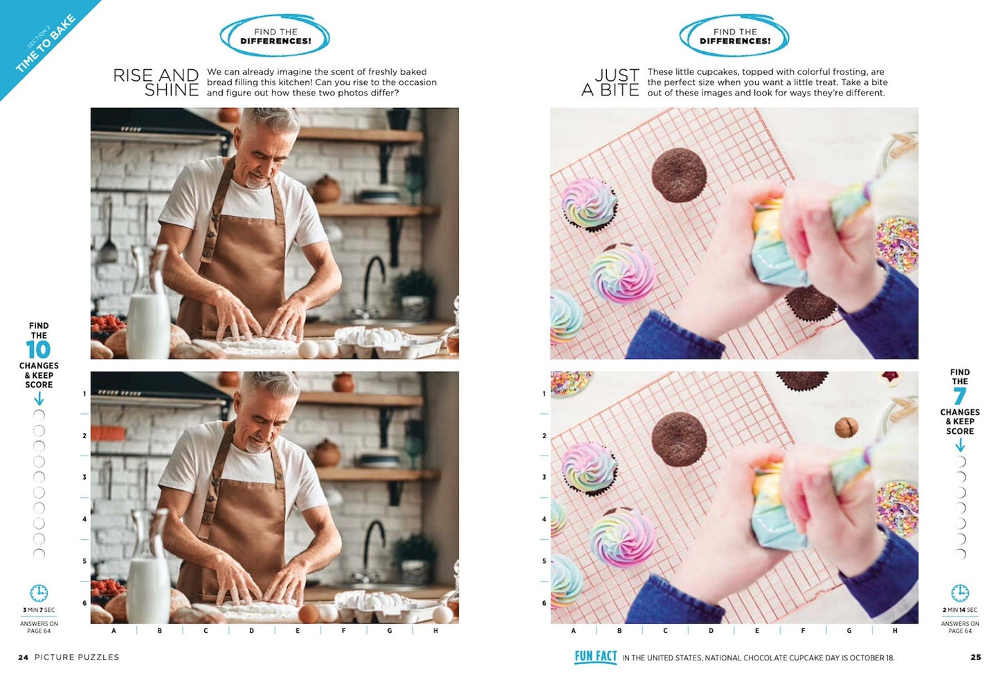Brain Fun - Picture Puzzle: Spot the Difference! Can You Find All 289 Differences? Five Categories Cute Critters, Sweet Treats, Gorgeous Gardens, Amazing Places, Perfect Pastimes