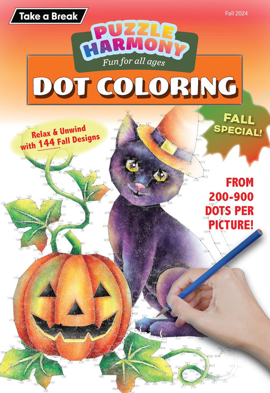 Puzzle Harmony - Dot Coloring 244113 Fall Special!: 144 Fall Designs, From 200-900 Dots Per Picture, Fun For All Ages, Relax, Unwind, Unplug, De-Stress, Adult Coloring Book, Unlock Creativity & Draw!