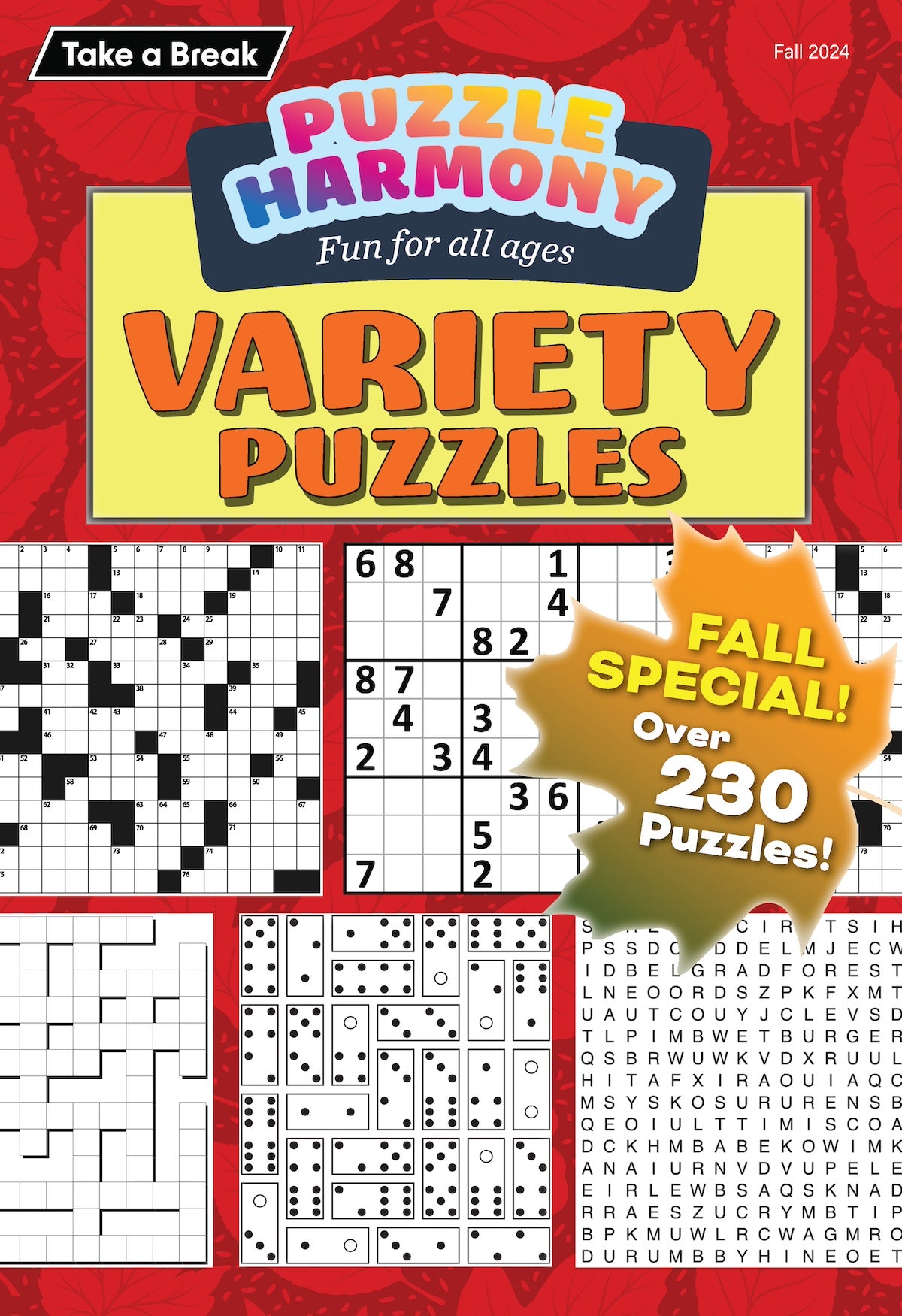 Puzzle Harmony - Variety Puzzles 244113 Fall Special!: 230+ Puzzles, Sudoku, Crossword, Dominoes, Word Search, Fun For All Ages, Brain Challenges, Relax, Unwind, Unplug, Recharge, De-Stress & More!