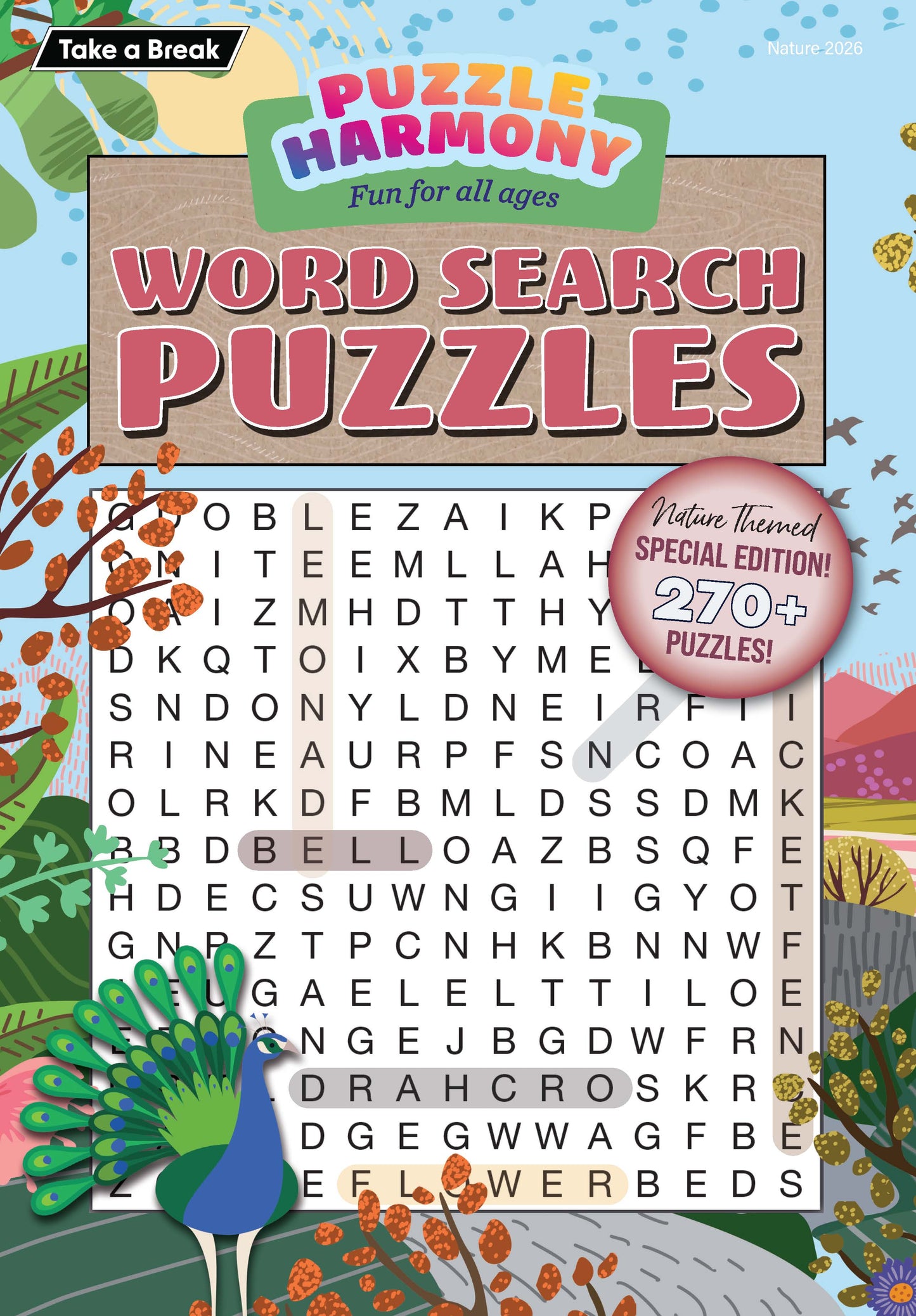 Puzzle Harmony - Word Search Nature's Beauty Special: 270+ Nature Themed Puzzles, Full-Sized Book, Perfect For All Ages, Word Search Book, Relax, Unwind, Unplug, De-Stress, Sit Back & Solve!