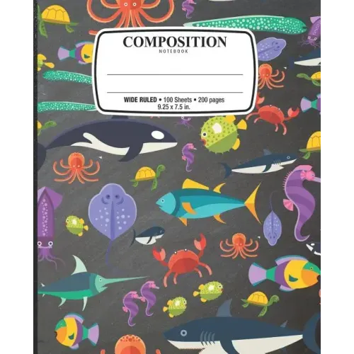 Composition Notebook: Notebook for School Office Home Student Teacher Use Wide Ruled - 100 Sheets - 200 Pages - 9 1/4 X 7 1/2 In. / 24.77 X 19.0cm