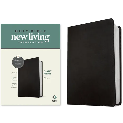 NLT Giant Print Bible, Filament Enabled (Leatherlike, Black, Red Letter)