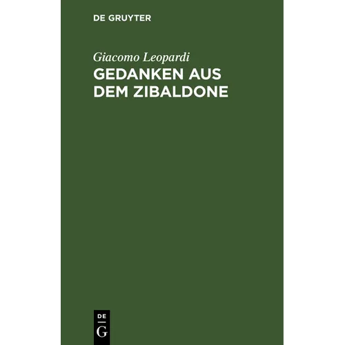 Gedanken Aus Dem Zibaldone