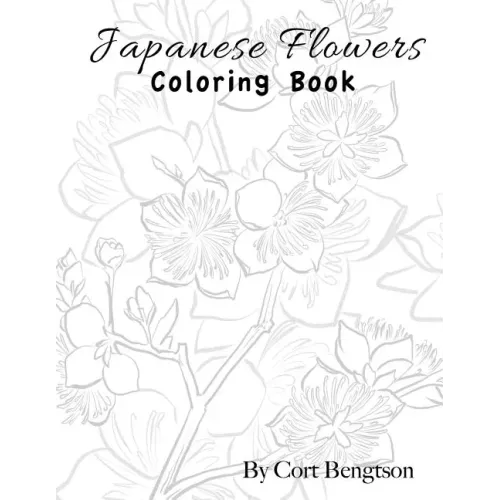Japanese Flowers Coloring Book